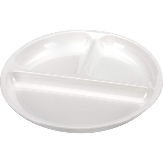 Westmark Mikrowellen-Menüteller mit 3 Einteilungen, 2 Stück, Durchmesser: 25 cm, Kunststoff, Weiß, 224022E3 (Packung mit 2)