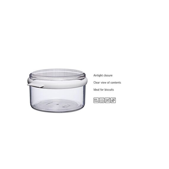 Mepal - Lebensmittelbehälter Stora - Transparente Aufbewahrungsbox mit Deckel für Trockene Lebensmittel - Küchenorganizer & Vorratsdose - Aufbewahrungsbox für Kekse & Süßigkeiten - 1500 ml - White