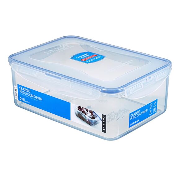 LOCK & LOCK PP Classic Vorratsdose, 2,6 L, 248 x 180 x 93 mm, 100 % luft- und wasserdicht, Cleveres Verschluss-System, Frischhaltedose für Kühlschrank & Gefrierfach, mehrfarbig, HPL826