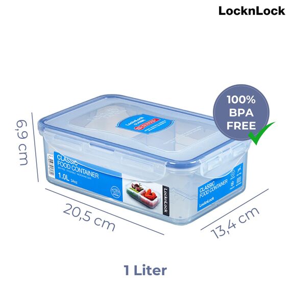 ISI HPL 817C-B Frischhaltedose Lock & Lock mit 3 Innenboxen, 1 eckig 205 x 134 x 69 mm