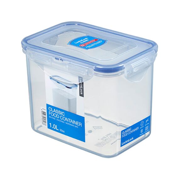 LocknLock CLASSIC Frischhaltedose | 1 L | 15 x 10,9 x 11,7 cm | 100 % luft- und wasserdichte Vorratsdose | Spülmaschinen-, und Mikrowellengeeignet | BPA-Frei | 4-fach Sicherheits-Verschluss