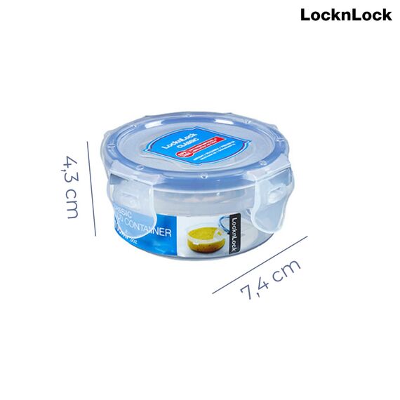 LocknLock CLASSIC Frischhaltedose | 100 ml | Ø 8,9 x 4,3 cm | 100 % luft- und wasserdichte Vorratsdose | Spülmaschinen-, und Mikrowellengeeignet | BPA-Frei | 4-fach Sicherheits-Verschluss