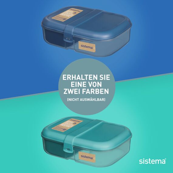 Sistema Ribbon Bento Box Brotdose mit flexiblem Einsatz und Joghurt-/Fruchtbehälter | Mit recyceltemozeangebundenem Kunststoff | 1,1 L Lunchbox im Bento Style | BPA-frei