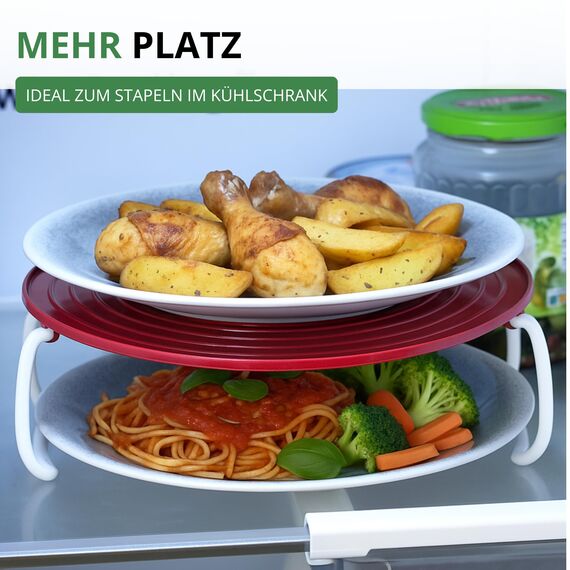 Westmark Teller-Etagère, Zusammenfaltbar, Mikrowellengeeignet, Kunststoff, Rot/Weiß, 22492270