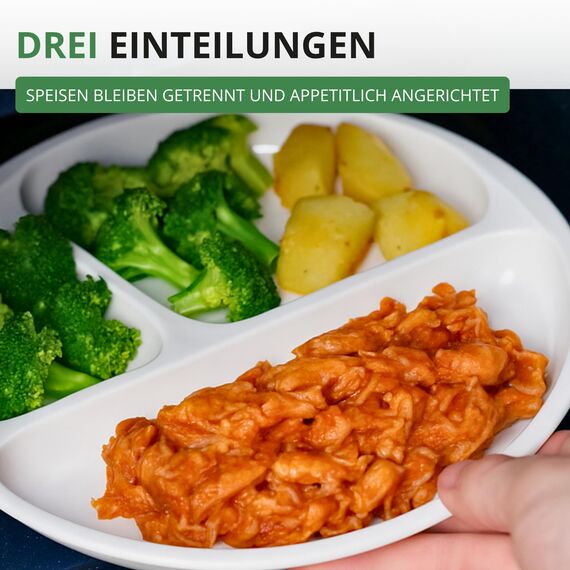 Westmark Mikrowellen-Menüteller, 3 separate Bereiche, ø 25 cm, Kunststoff, Farbe: Weiß, 22402270