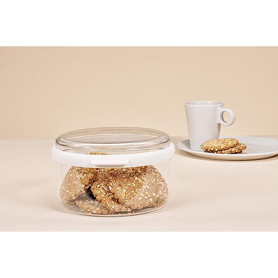 Mepal - Lebensmittelbehälter Stora - Transparente Aufbewahrungsbox mit Deckel für Trockene Lebensmittel - Küchenorganizer & Vorratsdose - Aufbewahrungsbox für Kekse & Süßigkeiten - 1500 ml - White