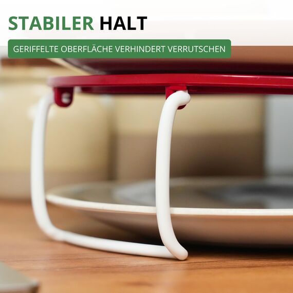 Westmark Teller-Etagère, Zusammenfaltbar, Mikrowellengeeignet, Kunststoff, Rot/Weiß, 22492270