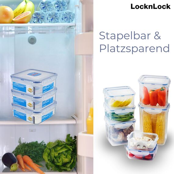 LocknLock PP Classic Frischhaltedose | 1,8 L | 15,1 x 10,8 x 18,5 cm | 100 % luft- und wasserdicht | BPA-frei | Gefrier-& Kühlschrank Organizer | Spülmaschinen-& Mikrowellengeeignet