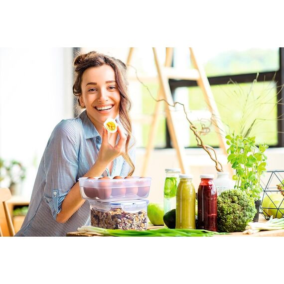 LocknLock PP Classic Frischhaltedose | 0,6 L | 15,1 x 10,8 x 6,9 cm | 100 % luft- und wasserdicht | BPA-frei | Gefrier-& Kühlschrank Organizer | Spülmaschinen-& Mikrowellengeeignet