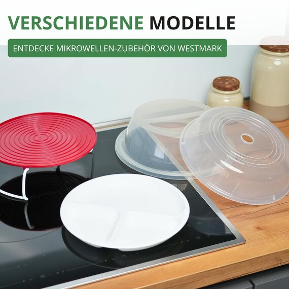 Westmark Teller-Abdeckhaube, Zum Auftauen und Erwärmen in der Mikrowelle, Durchmesser: 27,5 cm, Kunststoff, Weiß, 22462270, Einzeln