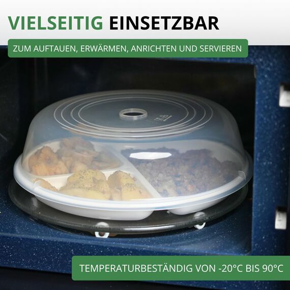 Westmark Mikrowellen-Menüteller mit 3 Einteilungen, 2 Stück, Durchmesser: 25 cm, Kunststoff, Weiß, 224022E3