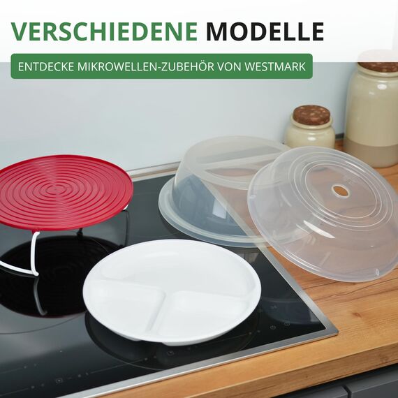 Westmark Mikrowellen-Menüteller, 3 separate Bereiche, ø 25 cm, Kunststoff, Farbe: Weiß, 22402270