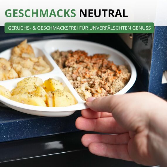 Westmark Mikrowellen-Set, 2tlg., Menüteller und Abdeckhaube, ø je 25 cm, Kunststoff, Weiß/Transparent, 224022E6