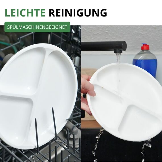 Westmark Mikrowellen-Menüteller, 3 separate Bereiche, ø 25 cm, Kunststoff, Farbe: Weiß, 22402270