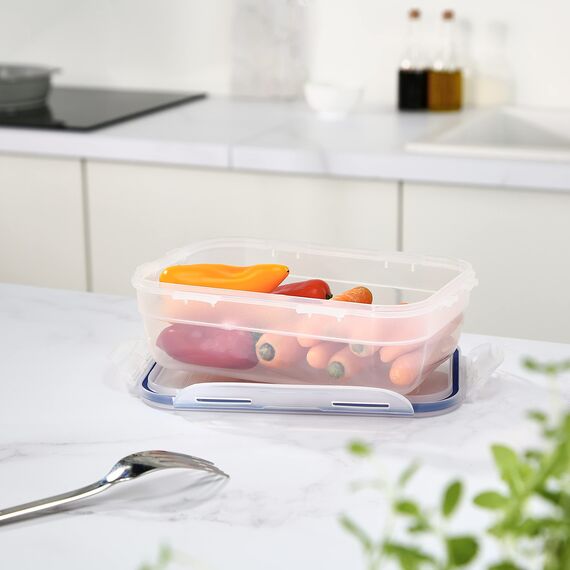 LocknLock CLASSIC Frischhaltedose | 1,2 L | 20,8 x 14,3 x 6,7 cm | 100 % luft- und wasserdichte Vorratsdose | Spülmaschinen-, und Mikrowellengeeignet | BPA-Frei | 4-fach Sicherheits-Verschluss