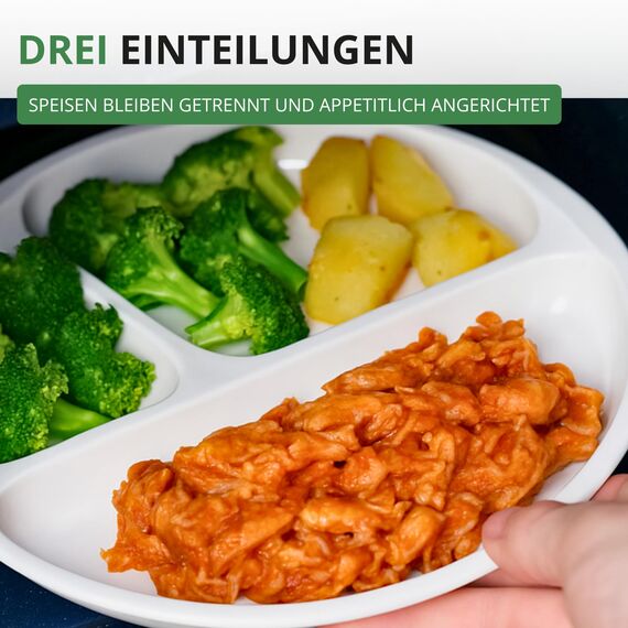 Westmark Mikrowellen-Menüteller mit 3 Einteilungen, 2 Stück, Durchmesser: 25 cm, Kunststoff, Weiß, 224022E3