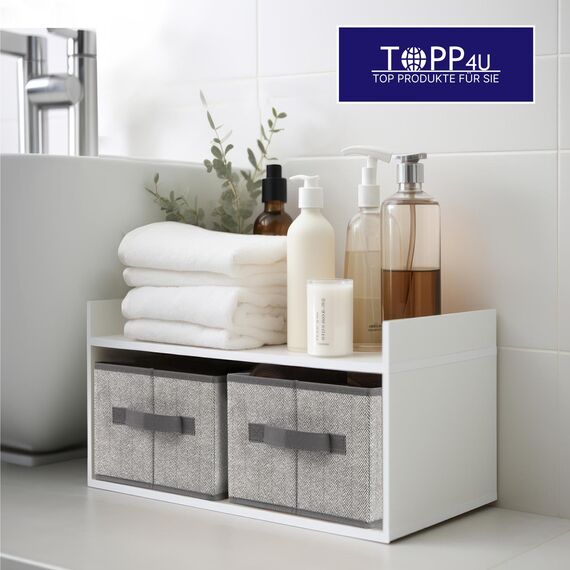 TOPP4u 3er Set Kleine Aufbewahrungsbox 26x18x15 cm - Boxen Aufbewahrung - Aufbewahrungsbox faltbar - Schubladen Organizer Box - Faltbox Kisten Kleiderschrank Stoffboxen für Unterwäsche, Hosen, Socken
