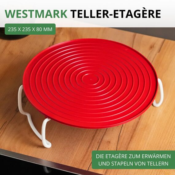 Westmark Teller-Etagère, Zusammenfaltbar, Mikrowellengeeignet, Kunststoff, Rot/Weiß, 22492270
