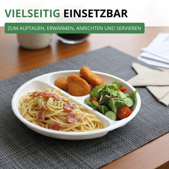 Westmark Mikrowellen-Set, 2tlg., Menüteller und Abdeckhaube, ø je 25 cm, Kunststoff, Weiß/Transparent, 224022E6