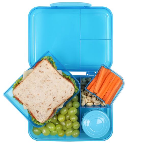 Sistema Bento Box LUNCH Aufbewahrungdose mit Fächern | 1,65 L Lunchbox mit auslaufsicherem Joghurt- /Fruchtbehälter | BPA-frei