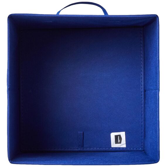 Amazon Basics Zusammenklappbarer Aufbewahrungswürfel/Organizer aus Stoff mit Griffen, 26,6 x 26,6 x 27,9 cm, 6 Stück, Einfarbig Marineblau