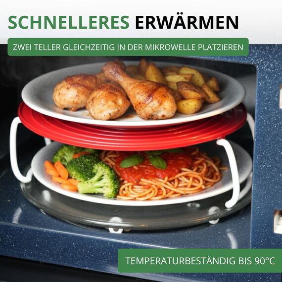 Westmark Teller-Etagère, Zusammenfaltbar, Mikrowellengeeignet, Kunststoff, Rot/Weiß, 22492270