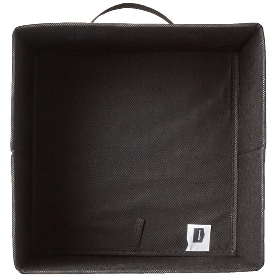 Amazon Basics zusammenklappbarer Aufbewahrungswürfel/Organizer aus Stoff mit Griffen, 6 Stück, Einfarbig Schwarz, 33 cm x 33 cm x 33 cm