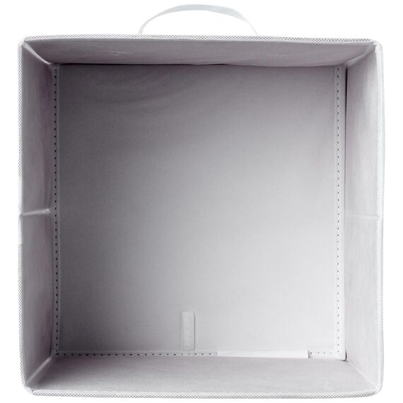 Amazon Basics zusammenklappbarer Aufbewahrungswürfel/Organizer aus Stoff mit Griffen, 26.6 x 26.6 x 27.9 cm, Weiß, 6 Stück, Einfarbig Weiß