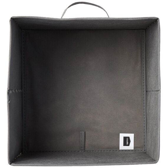 Amazon Basics zusammenklappbarer Aufbewahrungswürfel/Organizer aus Stoff mit Griffen, 26.6 x 26.6 x 27.9 cm, Weiß/Grau gestreift, 6 Stück