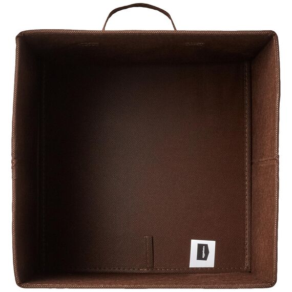 Amazon Basics zusammenklappbarer Aufbewahrungswürfel/Organizer aus Stoff mit Griffen, 26,6 x 26,6 x 27,9 cm, 6 Stück, Einfarbig Braun