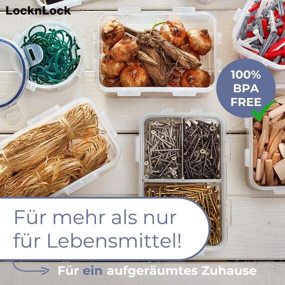 LocknLock CLASSIC Frischhaltedose | 350 ml | 13,5 x 10,2 x 5,2 cm | 100 % luft- und wasserdichte Vorratsdose | Spülmaschinen-, und Mikrowellengeeignet | BPA-Frei | 4-fach Sicherheits-Verschluss