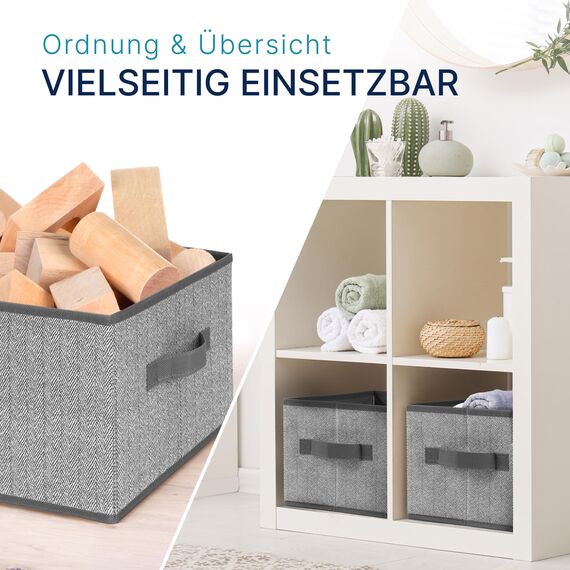 TOPP4u 3er Set Kleine Aufbewahrungsbox 26x18x15 cm - Boxen Aufbewahrung - Aufbewahrungsbox faltbar - Schubladen Organizer Box - Faltbox Kisten Kleiderschrank Stoffboxen für Unterwäsche, Hosen, Socken