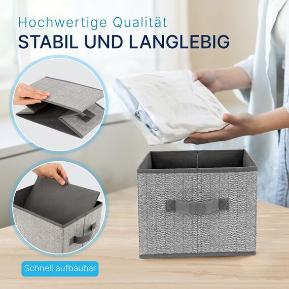TOPP4u 3er Set Kleine Aufbewahrungsbox 26x18x15 cm - Boxen Aufbewahrung - Aufbewahrungsbox faltbar - Schubladen Organizer Box - Faltbox Kisten Kleiderschrank Stoffboxen für Unterwäsche, Hosen, Socken
