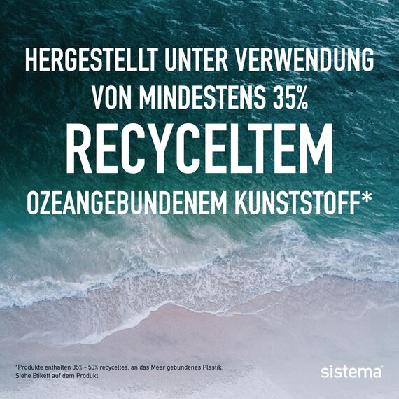 Sistema Ribbon Bento Box Brotdose mit flexiblem Einsatz und Joghurt-/Fruchtbehälter | Mit recyceltemozeangebundenem Kunststoff | 1,1 L Lunchbox im Bento Style | BPA-frei