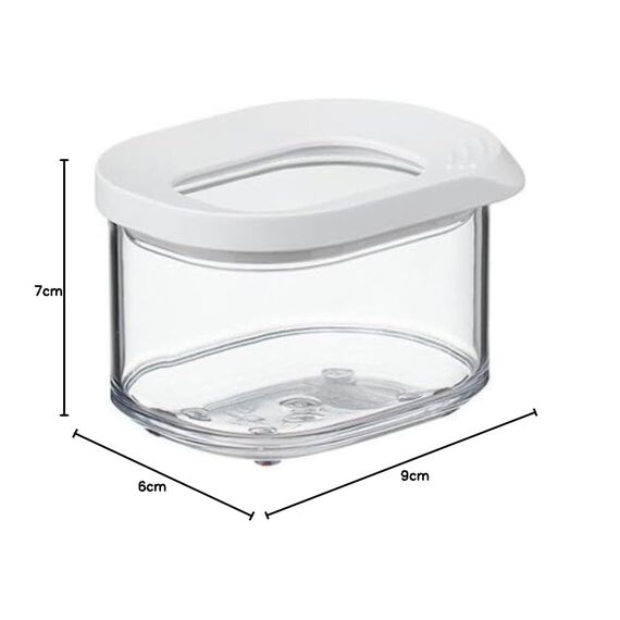 Mepal Transparente Vorratsdosen mit Deckel Mini - Lebensmittelbehälter Rechteckige - Küchenorganizer & Aufbewahrungsbox aus Kunststoff - Vorratsbehälter Luftdicht & Stapelbar - 175 ml - White