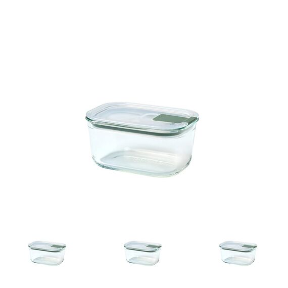Mepal - Glasbehälter mit deckel EasyClip - Meal prep boxen - Geeignet für Mikrowelle, Dampfgarer, Ofen und Gefrierschrank - Luftdicht und auslaufsicher - Mikrowellengeschirr - 450 ml - Nordic sage