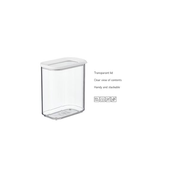 Mepal Transparente Vorratsdosen mit Deckel XL - Lebensmittelbehälter Rechteckige - Küchenorganizer & Aufbewahrungsbox aus Kunststoff - Vorratsbehälter Luftdicht & Stapelbar - 4500 ml - White