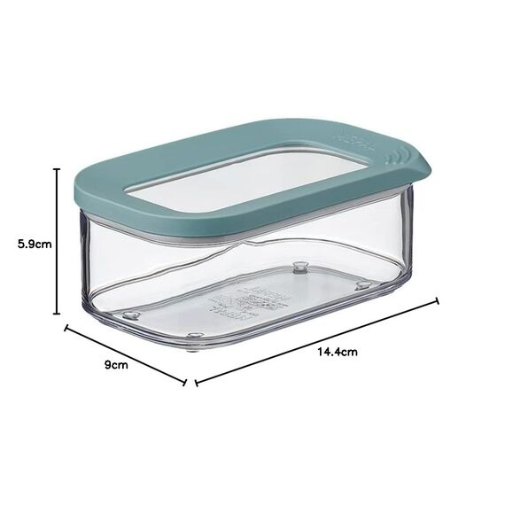 Mepal - Lebensmittelbehälter Rechteckige Modula - Transparente Vorratsbox mit Deckel - Küchenorganizer & Aufbewahrungsbox aus Kunststoff - Stapelbar & Luftdicht - 425 ml - Nordic Green