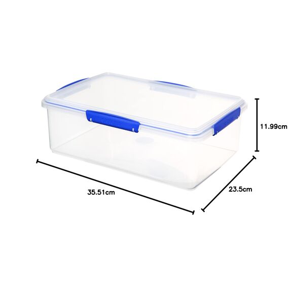 Sistema KLIP IT Frischhaltedose | 7 l | stapelbare und luftdichte Vorratsdose mit Deckel | geeignet für Kühl-/Gefrierschrank | BPA-freier Kunststoff | blaue Clips | 1 Stück