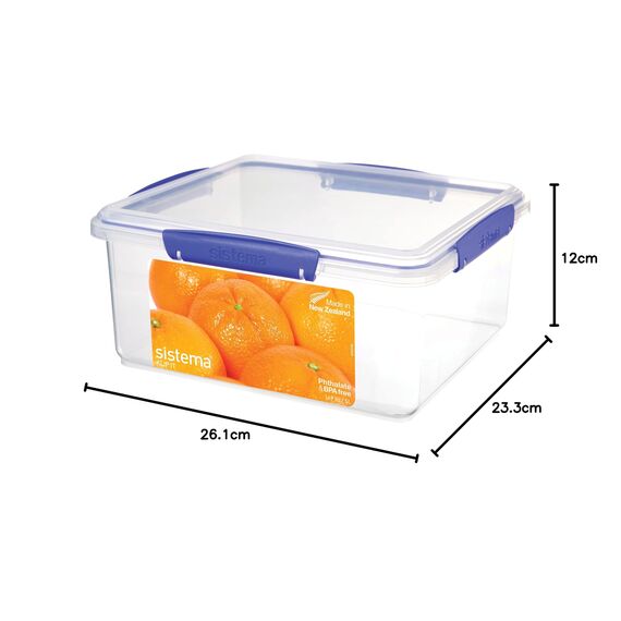 Sistema KLIP IT Frischhaltedose | 5 l | stapelbare und luftdichte Vorratsdose mit Deckel | geeignet für Kühl-/Gefrierschrank | blaue Clips | 1 Stück