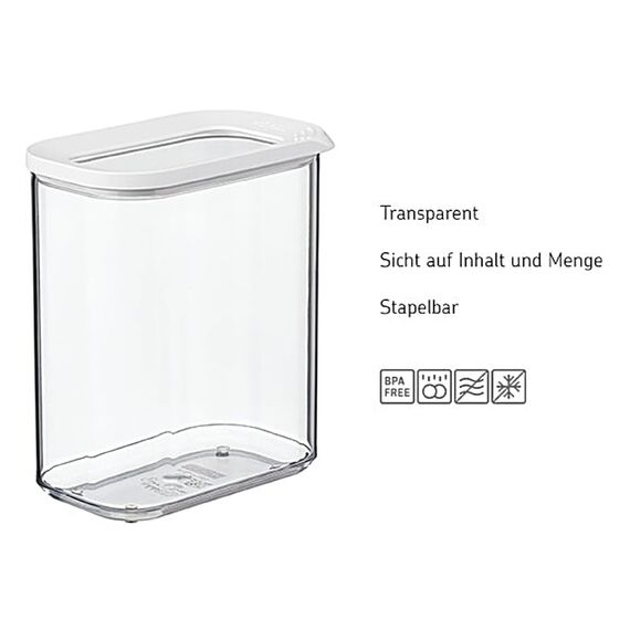 Mepal | Vorratsbehälter Modula 3-teiliges Set | Aufbewahrungsboxen mit Deckel | Küchenorganizer & Vorratsboxen | Stapelbar & Luftdicht | 1x 2000 ml & 2x 1000 ml | Nordic Green