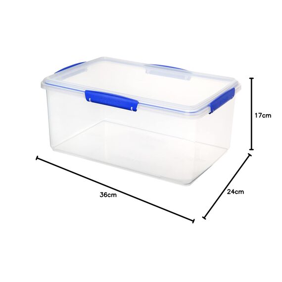 Sistema KLIP IT Frischhaltedose | 9,67 l | stapelbare und luftdichte Vorratsdose mit Deckelgeeignet für Kühl-/Gefrierschrank | blaue Clips | 1 Stück