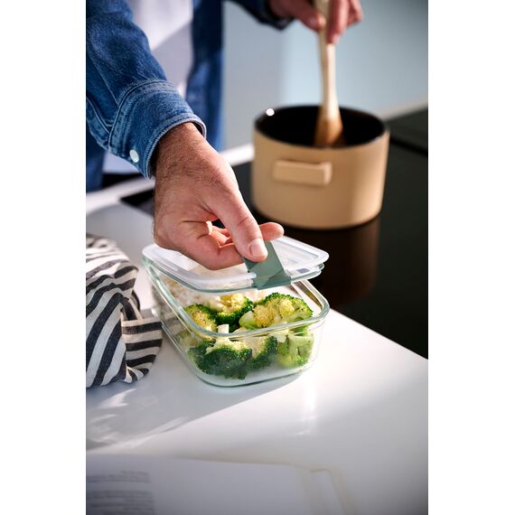 Mepal - Glasbehälter mit deckel EasyClip - Meal prep boxen - Geeignet für Mikrowelle, Dampfgarer, Ofen und Gefrierschrank - Luftdicht und auslaufsicher - Mikrowellengeschirr - 1500 ml - Nordic sage