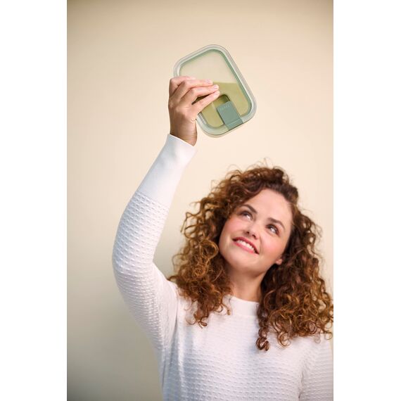 Mepal - Glasbehälter mit deckel EasyClip - Meal prep boxen - Geeignet für Mikrowelle, Dampfgarer, Ofen und Gefrierschrank - Luftdicht und auslaufsicher - Mikrowellengeschirr - 1000 ml - Nordic sage