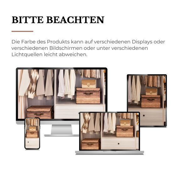 GRANNY SAYS Aufbewahrungsboxen mit Deckel, 2 Stück Kisten Aufbewahrung mit Deckel, Faltbare Ordnungsboxen Stoff, Aufbewahrungskörbe für Kleidung, holzkorn-gelb Faltboxen mit Deckel für Kleiderschrank