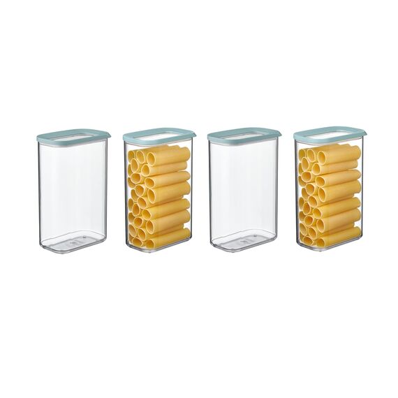Mepal | 4-teiliges Set Vorratsdosen mit Deckel | Lebensmittelbehälter Rechteckige | Küchenorganizer aus Kunststoff | Vorratsbehälter Luftdicht | 4 x 2000 ml | Nordic Green
