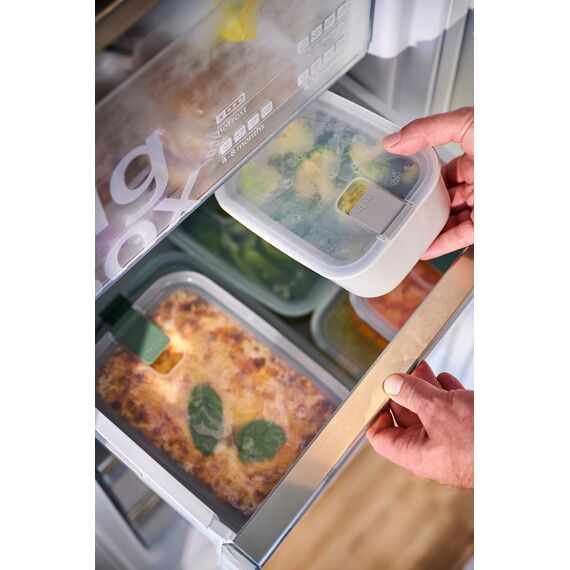 Mepal - Glasbehälter mit deckel EasyClip - Meal prep boxen - Geeignet für Mikrowelle, Dampfgarer, Ofen und Gefrierschrank - Luftdicht und auslaufsicher - Mikrowellengeschirr - 450 ml - Nordic sage