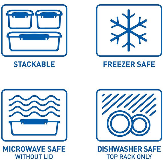 Sistema KLIP IT Frischhaltedose | 7 l | stapelbare und luftdichte Vorratsdose mit Deckel | geeignet für Kühl-/Gefrierschrank | BPA-freier Kunststoff | blaue Clips | 1 Stück