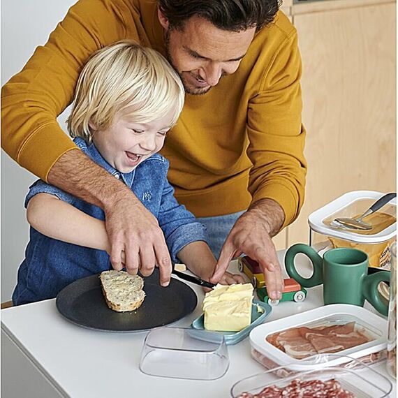 Mepal | Vorratsbehälter Modula 3-teiliges Set | Aufbewahrungsboxen mit Deckel | Küchenorganizer & Vorratsboxen | Stapelbar & Luftdicht | 1x 2000 ml & 2x 1000 ml | Nordic Green