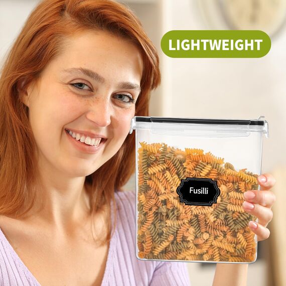 Skroam 4L Vorratsdosen Set mit 4, Müsli Schüttdose & Frischhaltedosen, BPA frei Kunststoff Vorratsdosen luftdicht, für Getreide, Mehl, Zucker